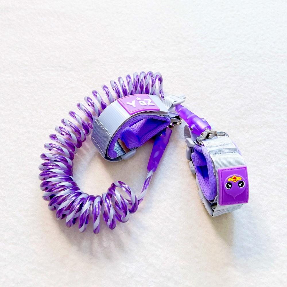 4/$22 Yaz Toddler Leash Purple Anti Lost Wrist Link Velcro Baby Child Safety